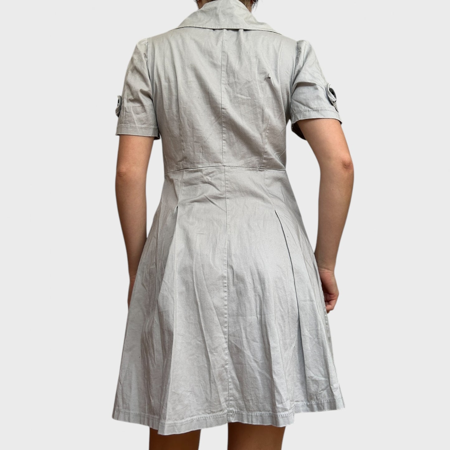 Vintage Preppy Grey Button Dress