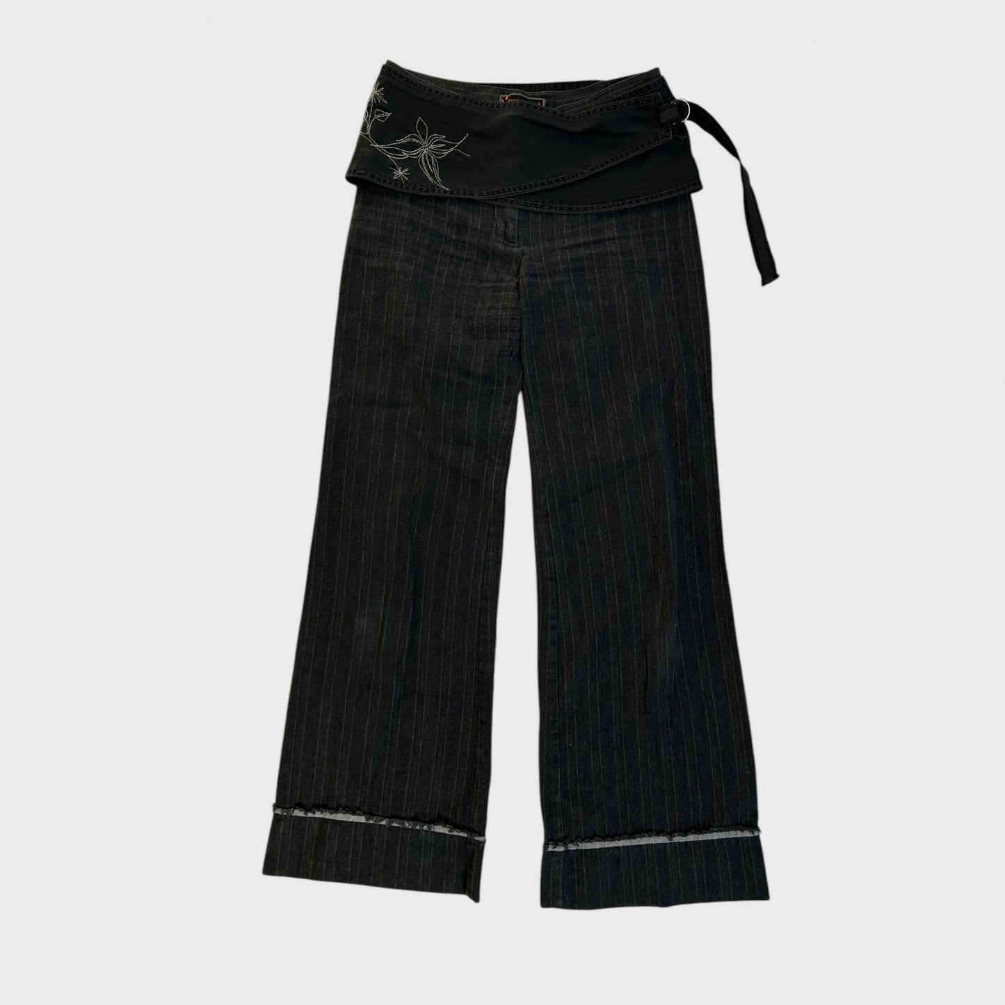 Cop Copine Pinstripe Belt Trousers