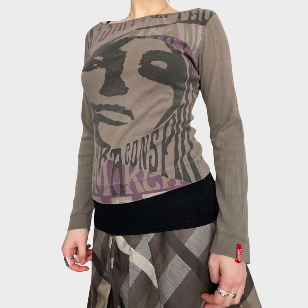 Miss Sixty graphic face motif top