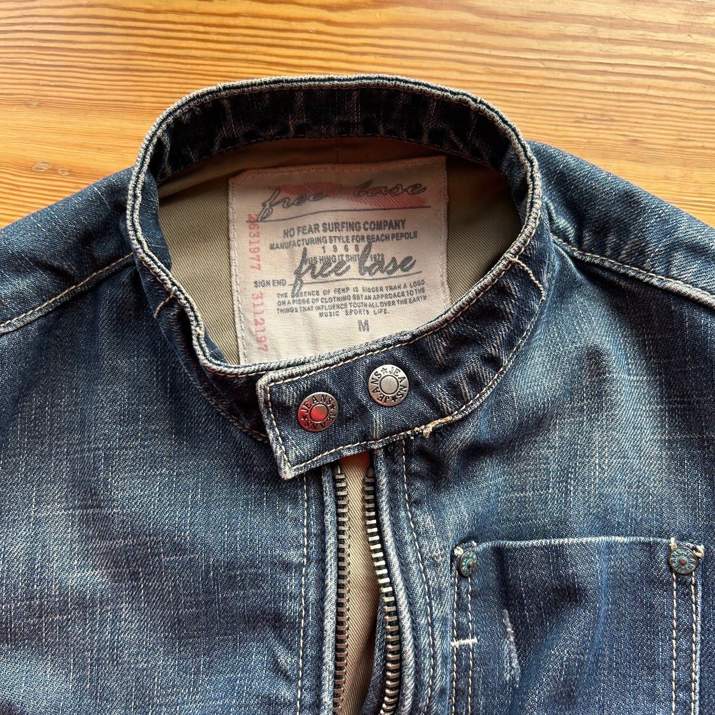 Vintage Denim Zip-Up Jacket - S