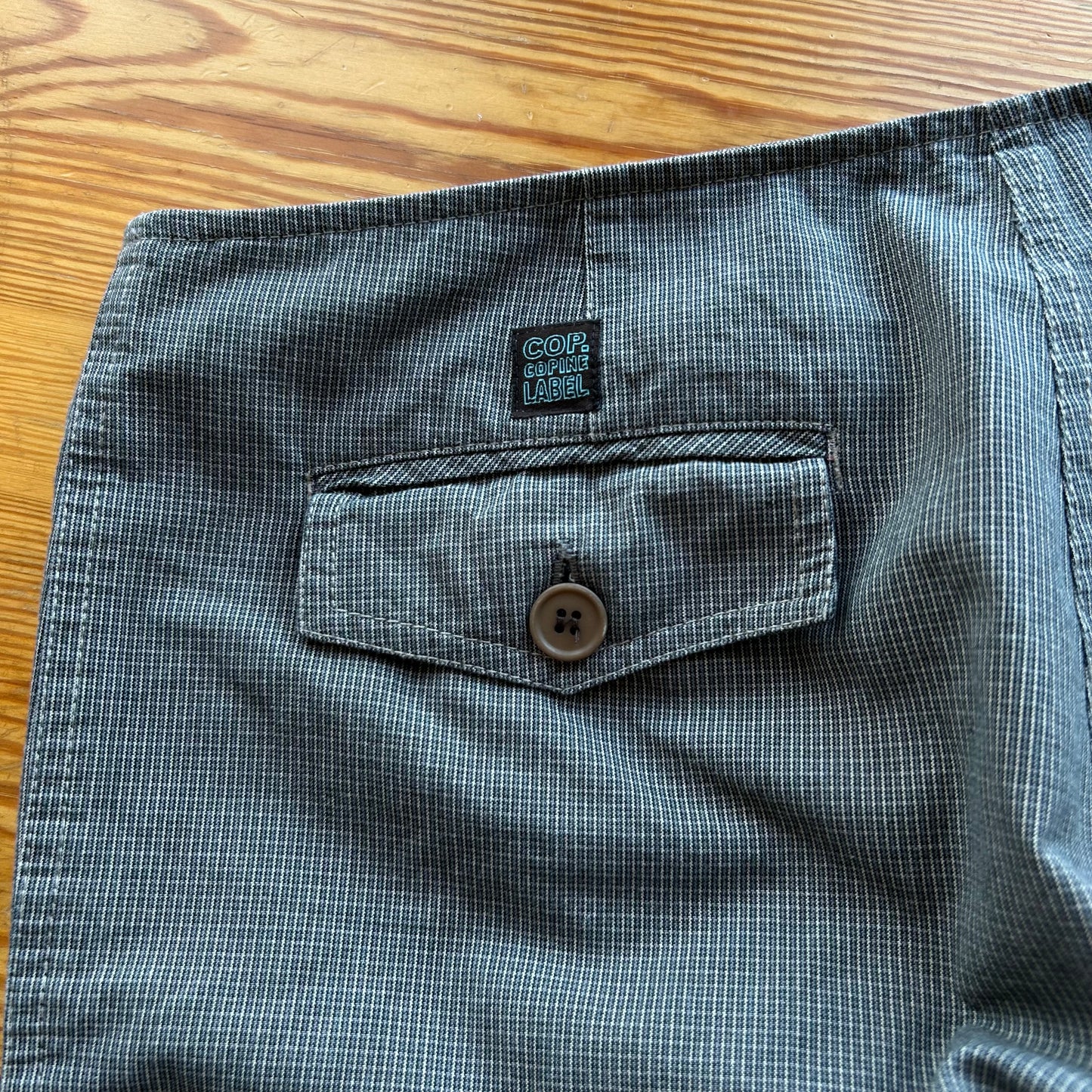 Cop Copine Grey Houndstooth Wide Leg Trousers - L