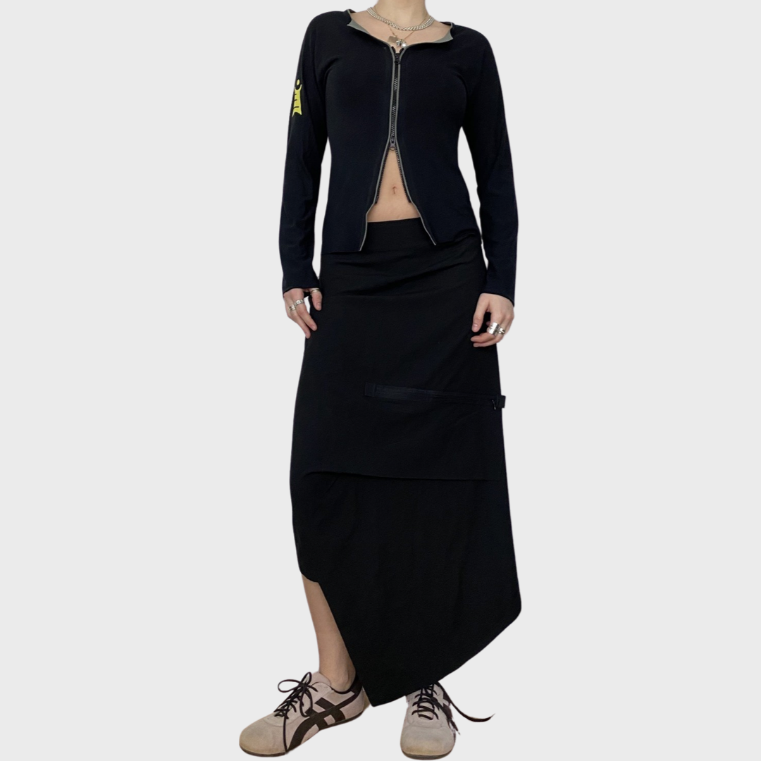 Cop Copine black asymmetric skirt