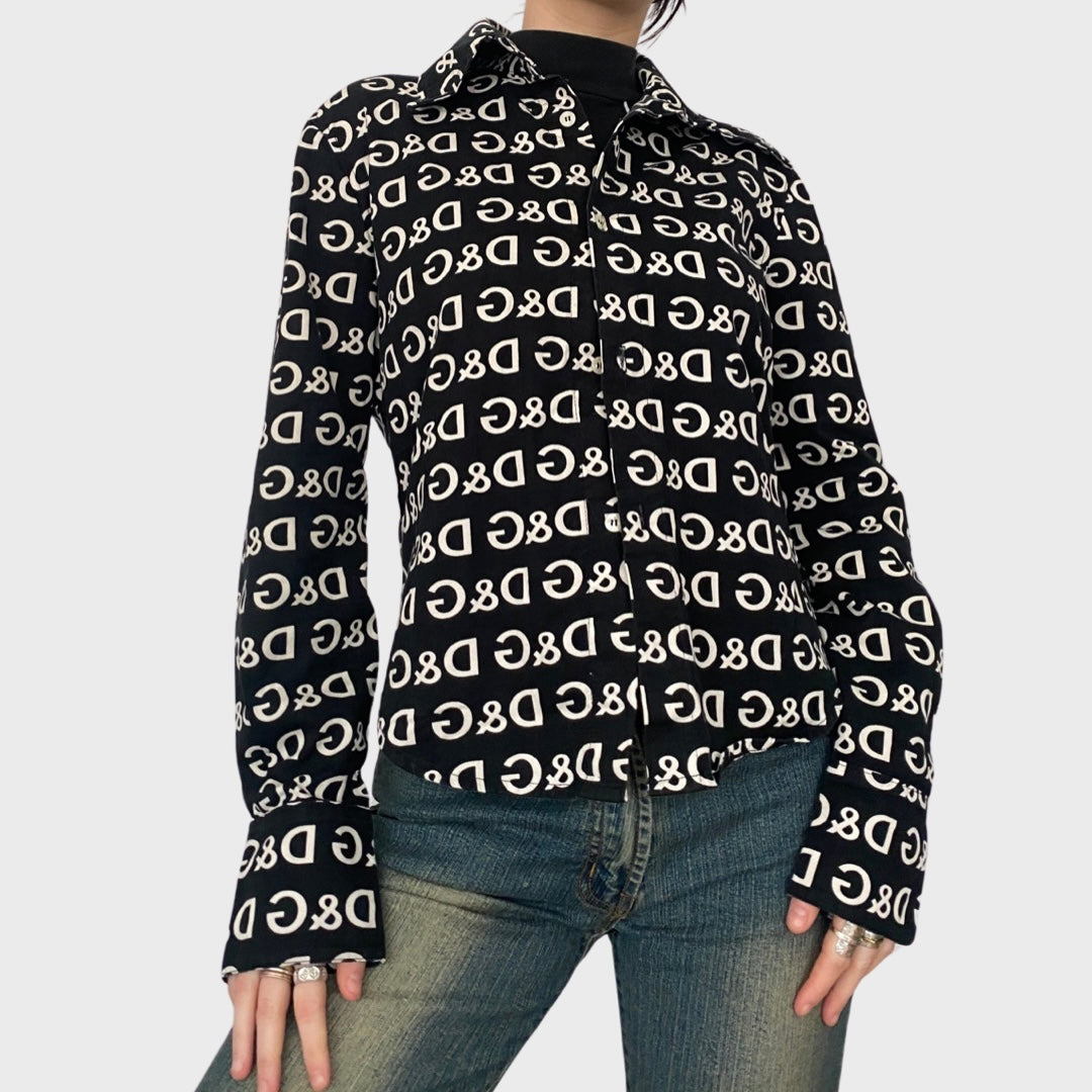D&G monogram logo button up shirt