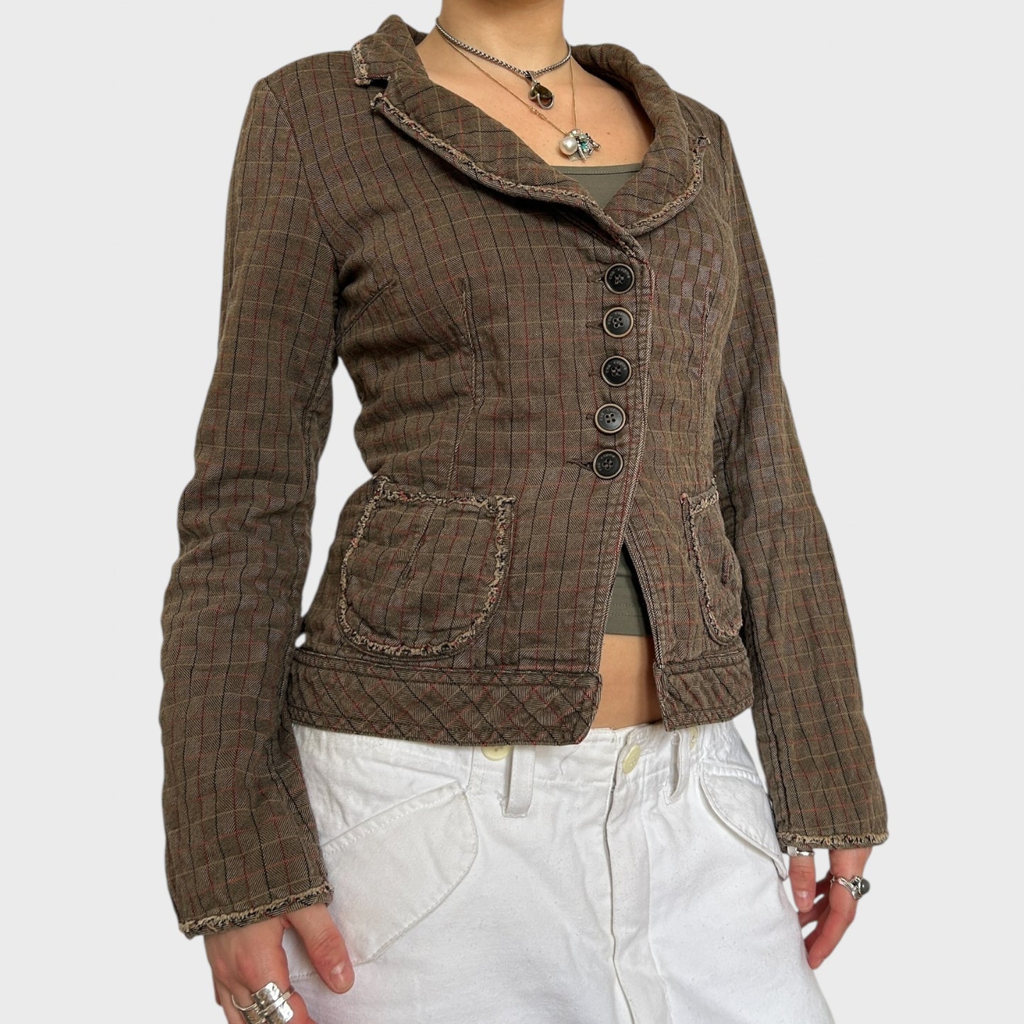 Cop Copine Checked Button-Up Jacket - Size M