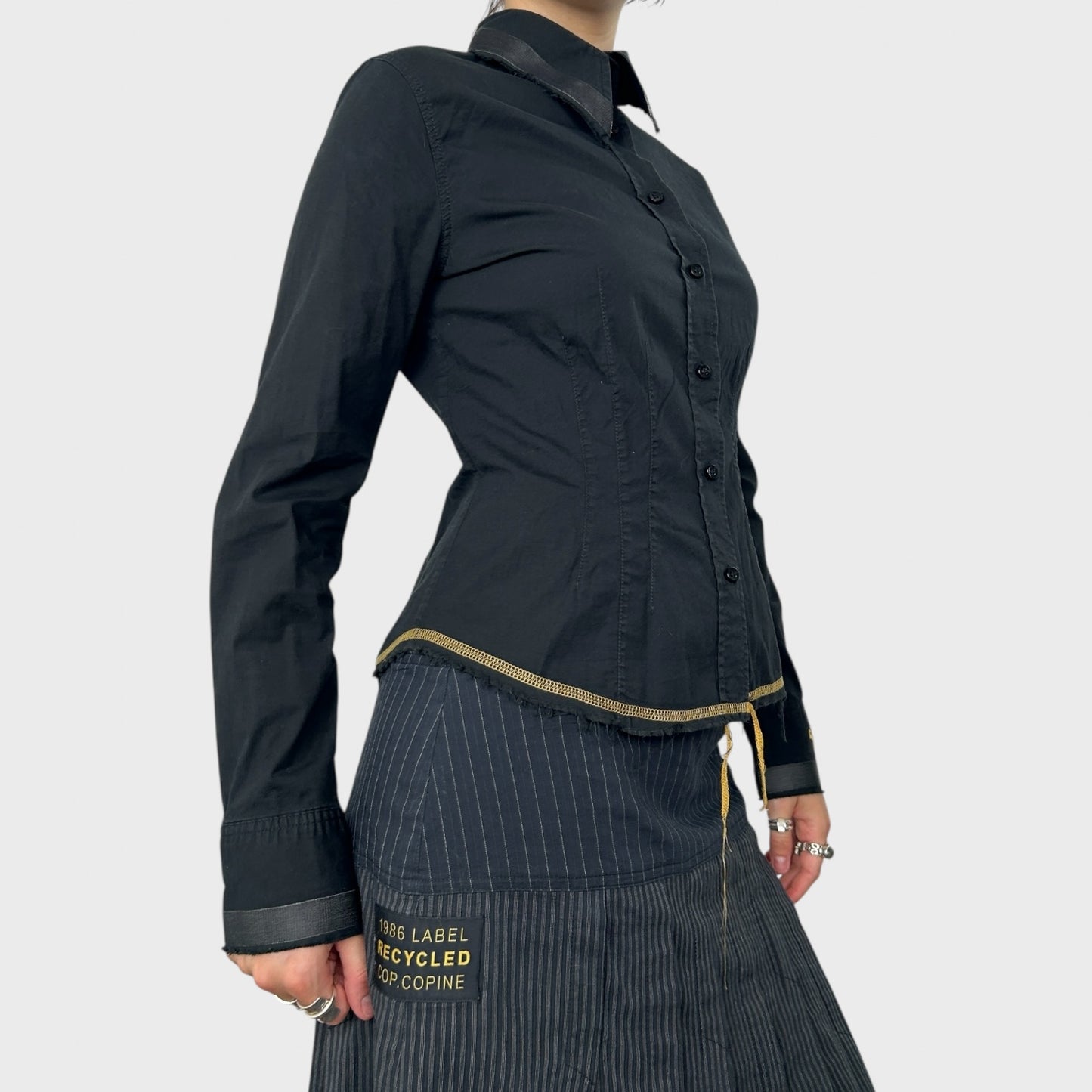 Cop Copine Black Button Up Shirt - S