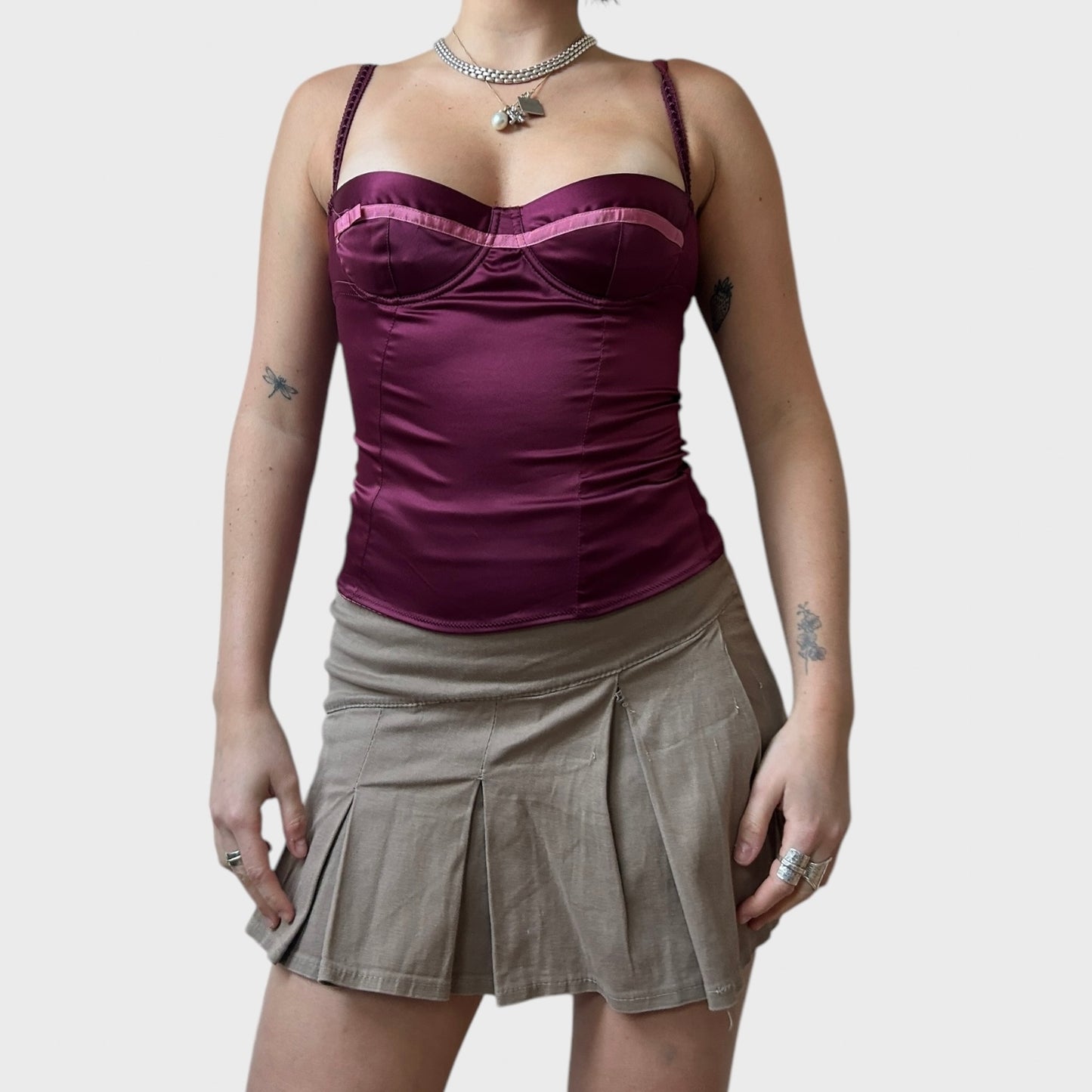 Dolce & Gabbana Burgundy Corset Top