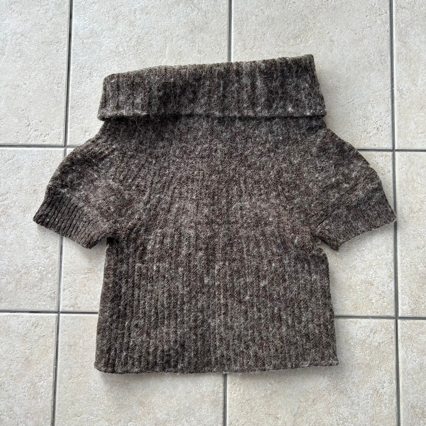 Light Brown Fluffy Cropped Jumper