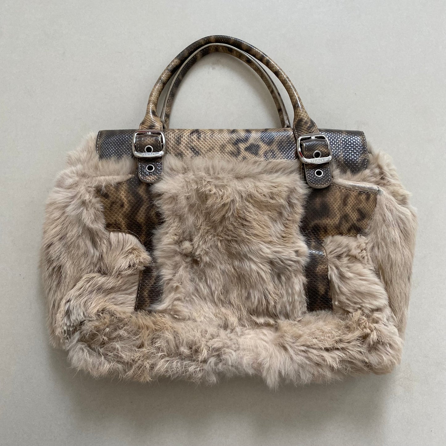 DKNY y2k fur lizard/sea snake handbag
