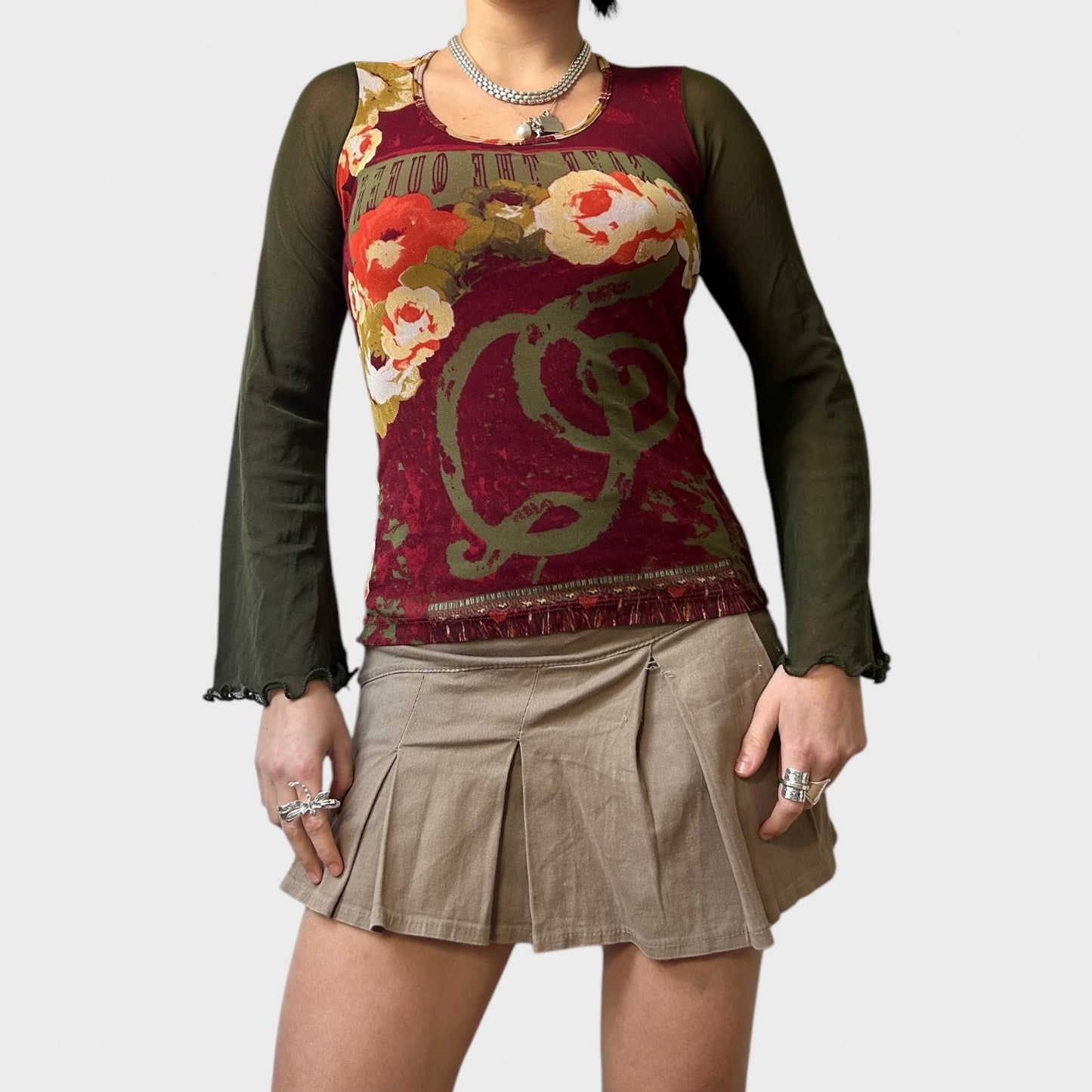 Save the Queen Graphic Mesh Top