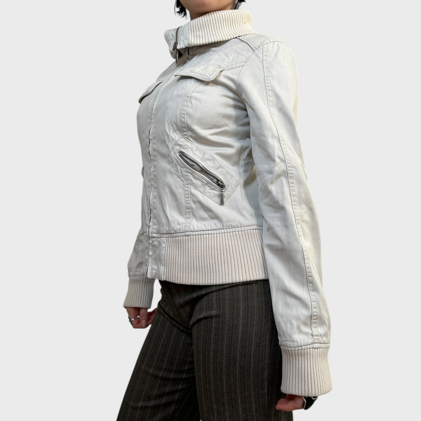 White Zip-Up Jacket