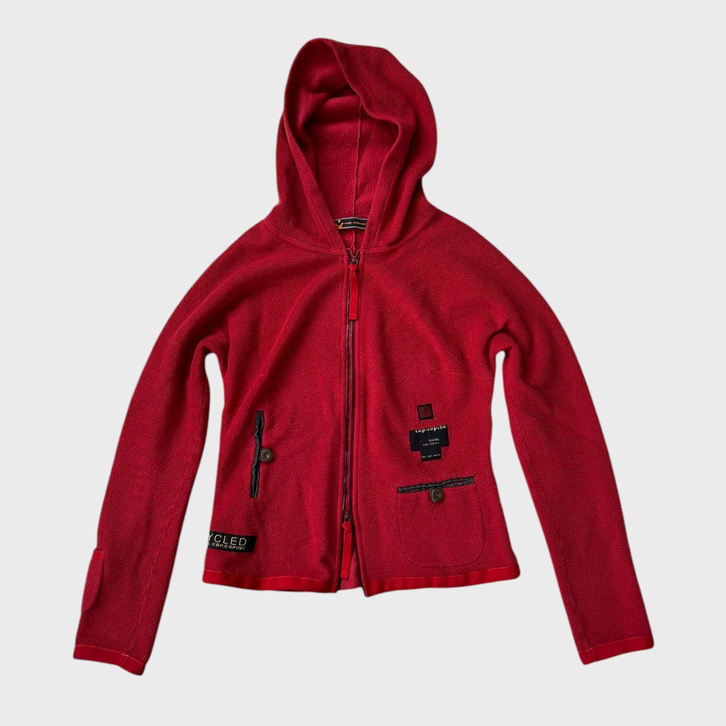 Vintage Red Cop Copine Double Zip Fleece