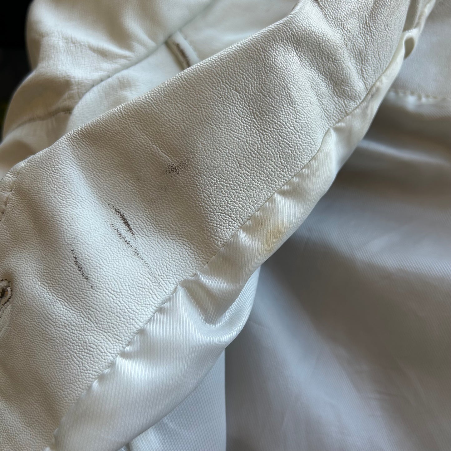 Miss Sixty White Faded Leather Jacket - S