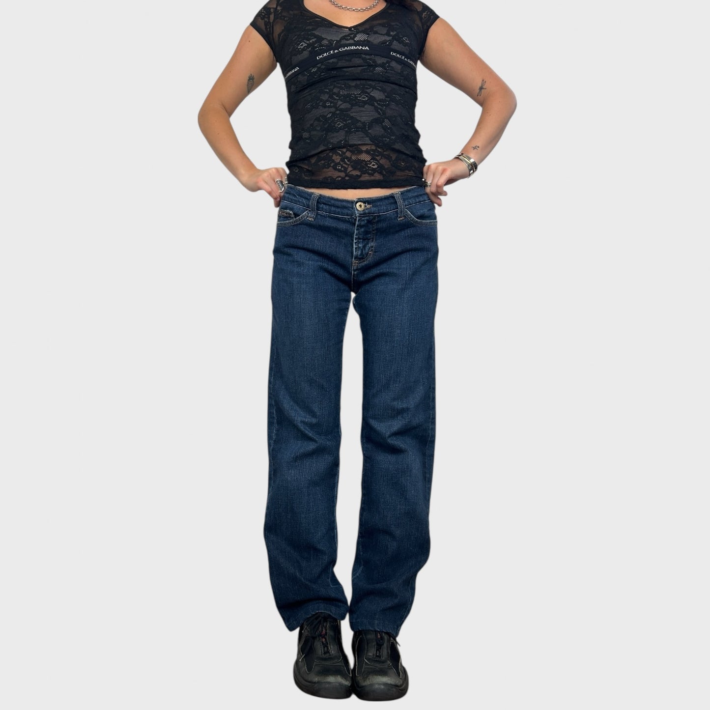 Dolce & Gabbana Straight-Leg Logo Jeans - M