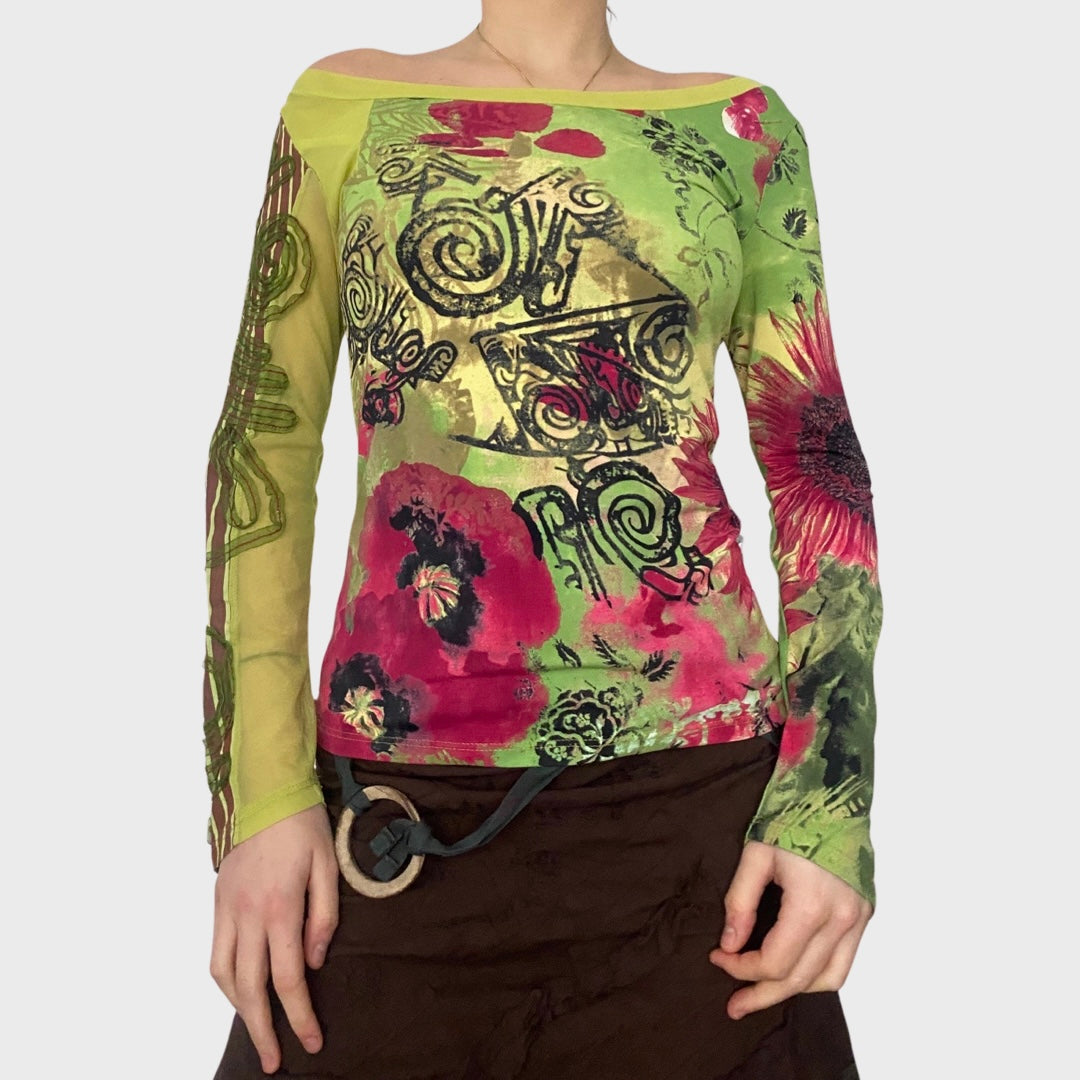 Save the Queen green bi-material top