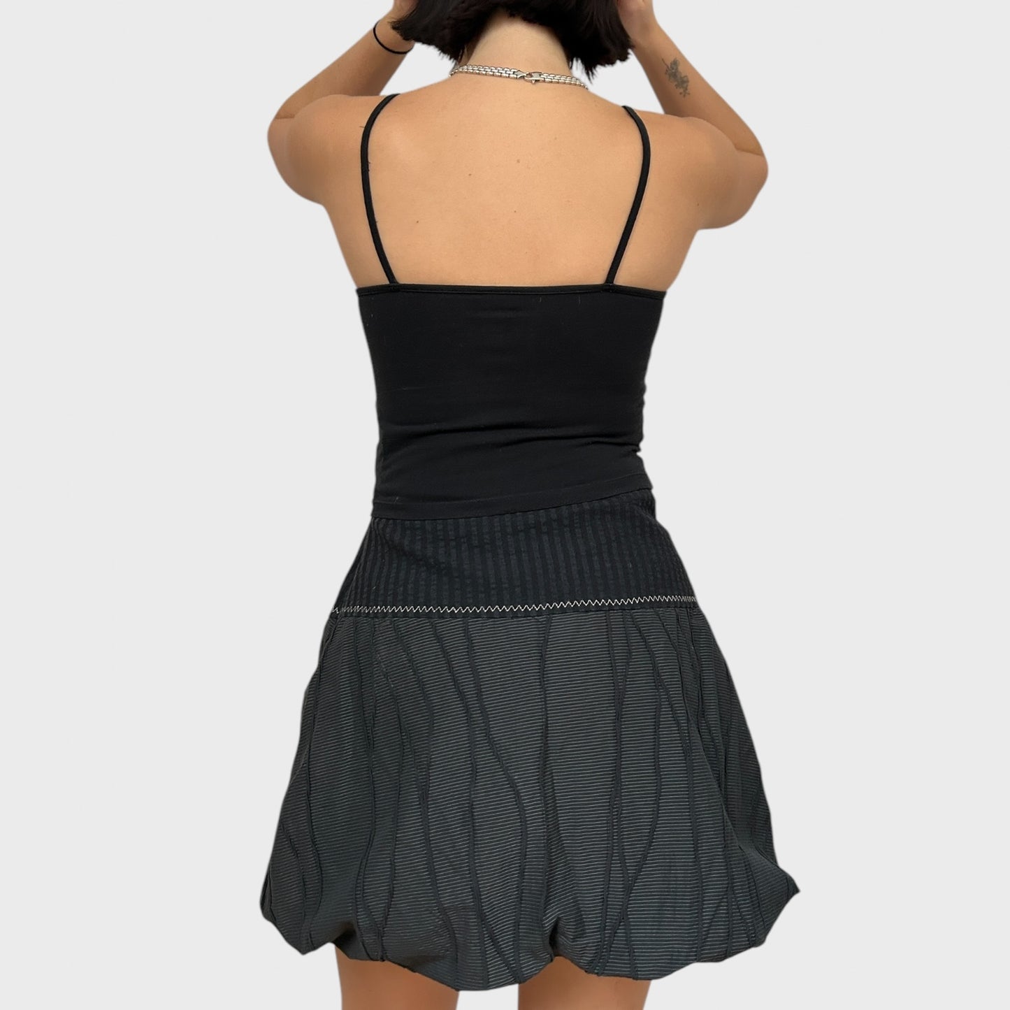 Grey Archival Bubble Mini Skirt