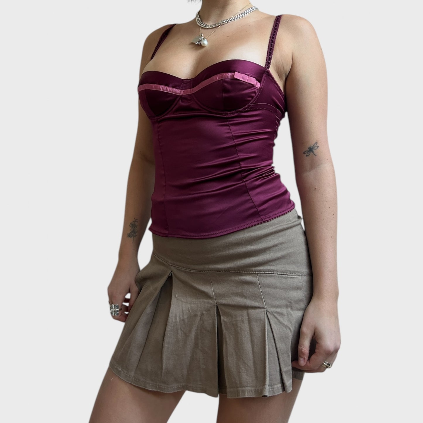 Dolce & Gabbana Burgundy Corset Top