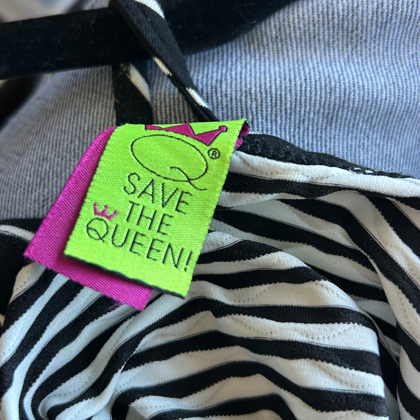 Save the Queen Striped Crossover Strap Tank - M/L