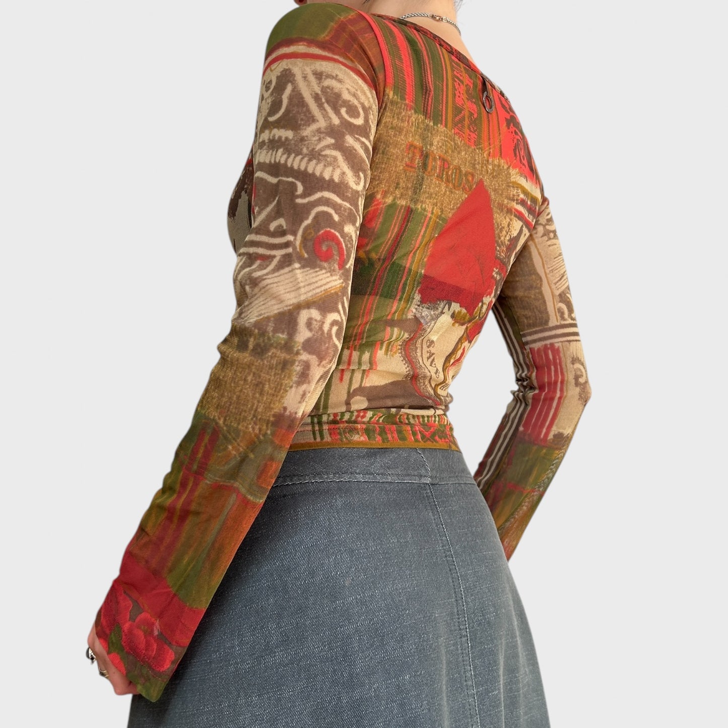 Save the Queen Long Sleeve Mesh Top