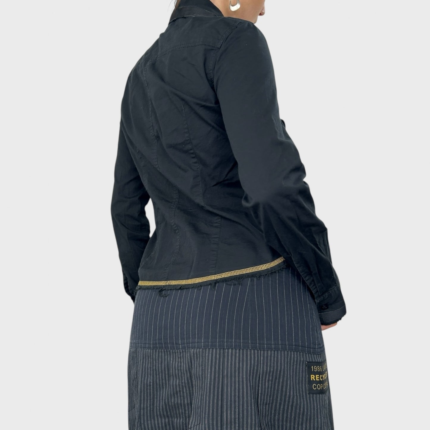 Cop Copine Black Button Up Shirt - S