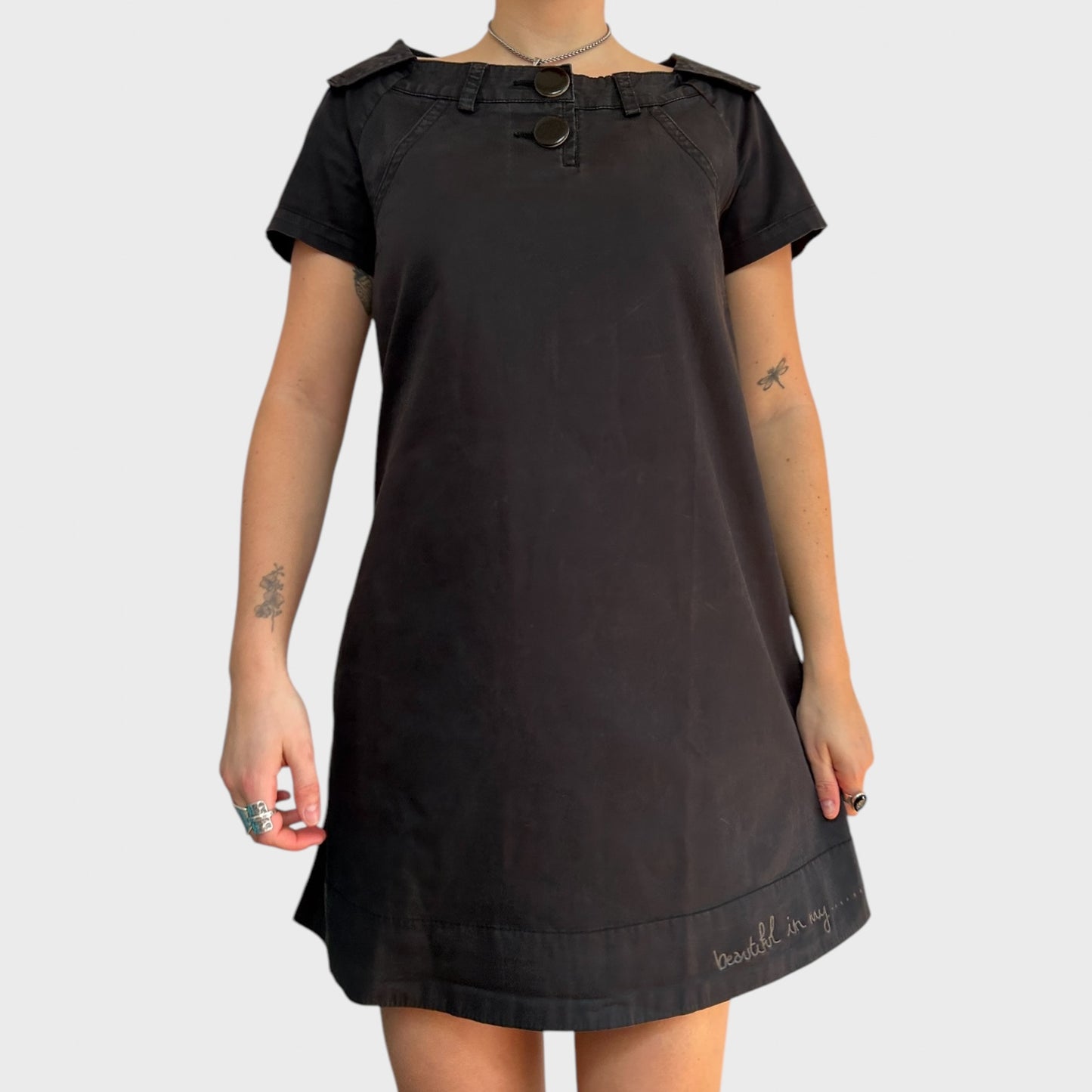Cop Copine Button Collared Mini Dress