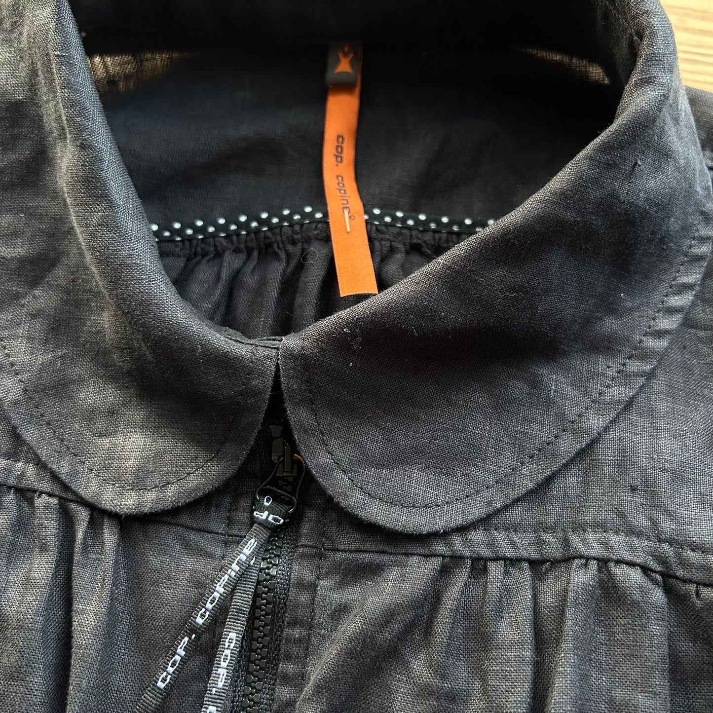 Cop Copine Cropped Linen Zip Up Jacket - S