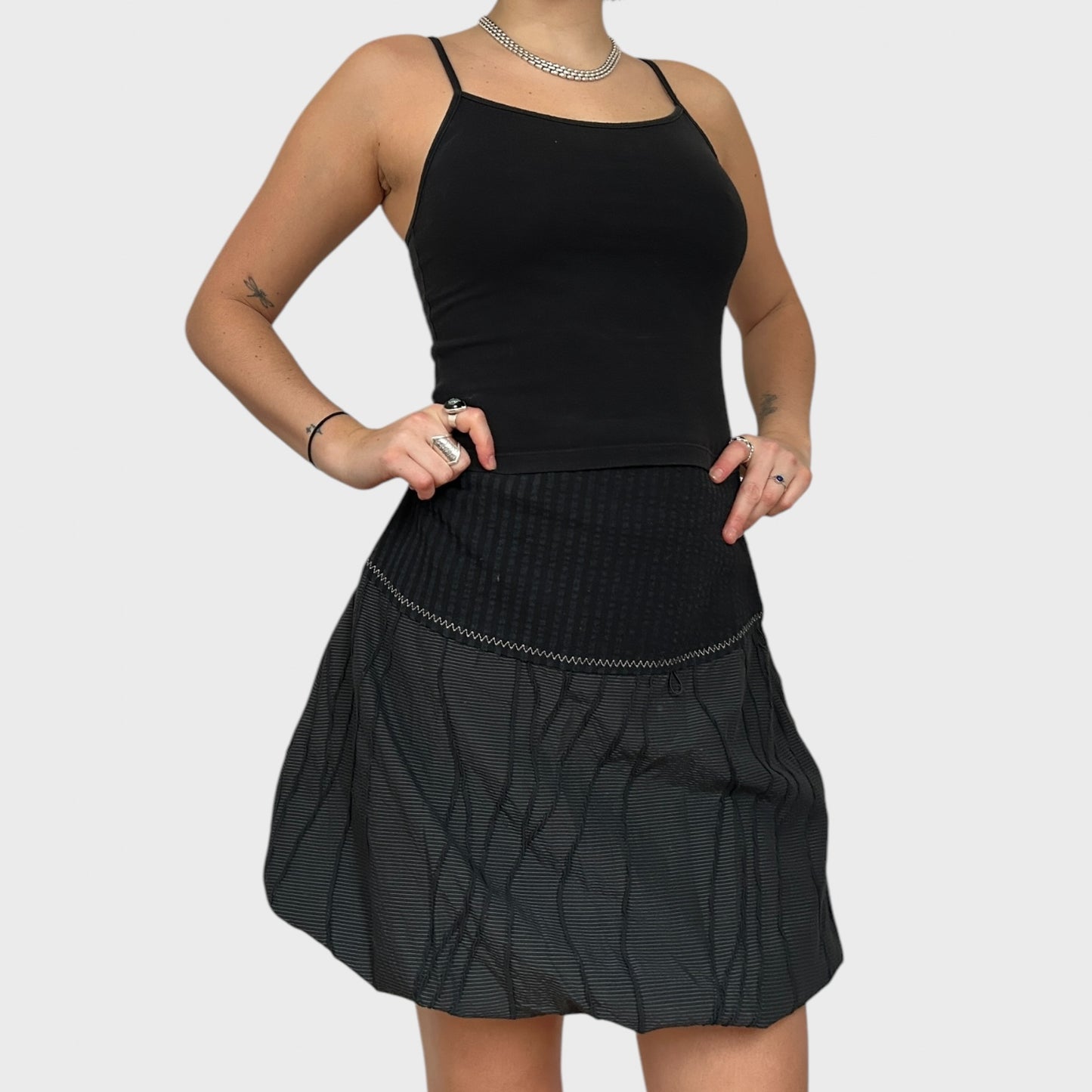 Grey Archival Bubble Mini Skirt