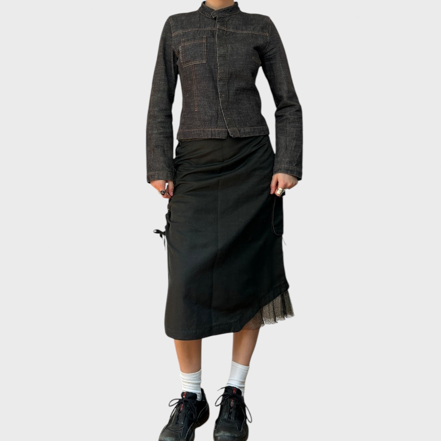 Cop Copine Lace-Up Midi Skirt