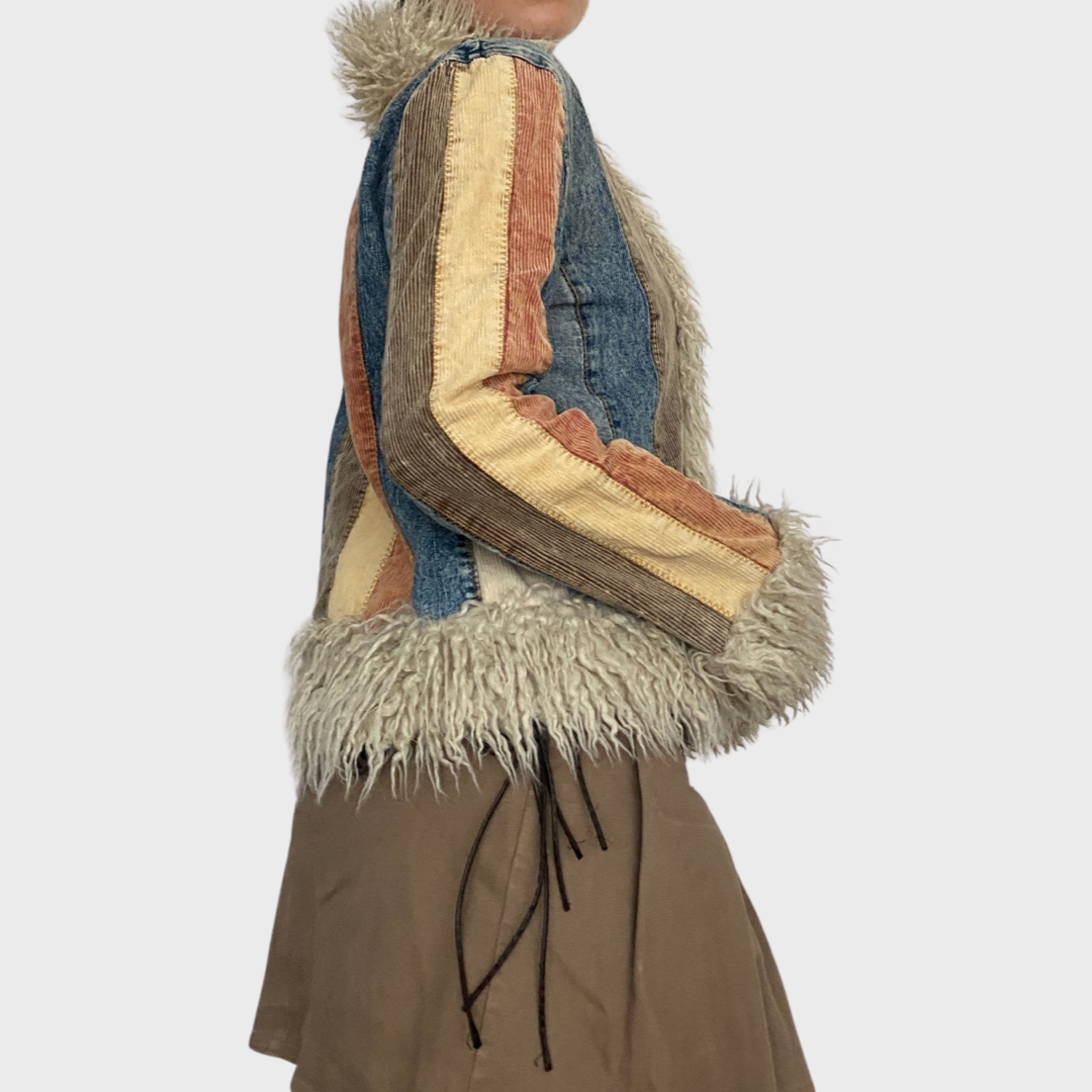 Miss posh patchwork corduory afghan jacket