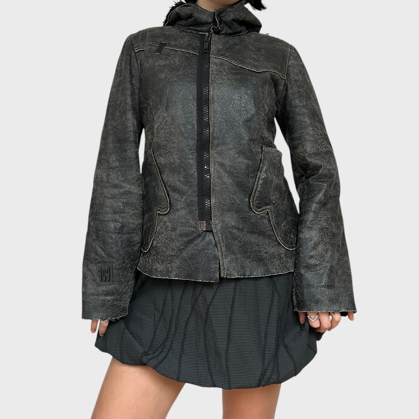 Vintage Cop Copine Leather Look Jacket