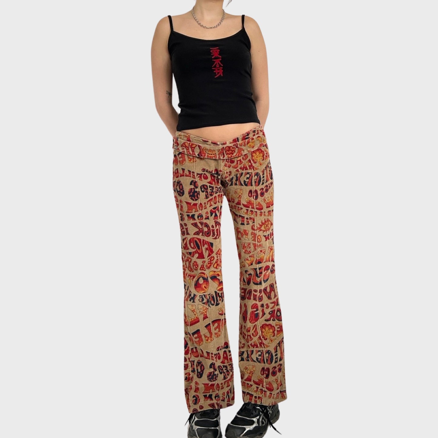 Miss Sixty 70s print corduroy trousers