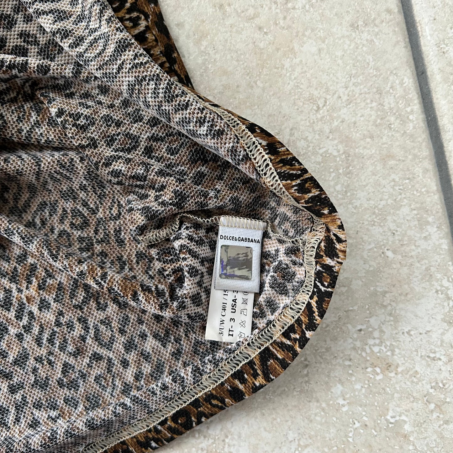 Dolce & Gabbana Leopard Print Mesh Top