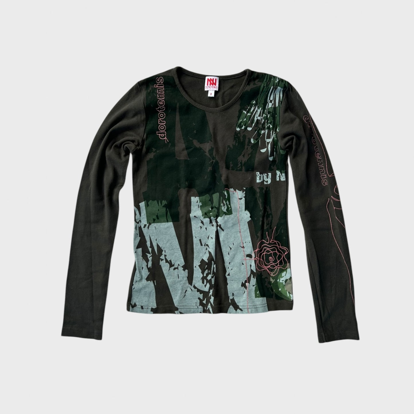 Vintage Graphic Long-Sleeved Top