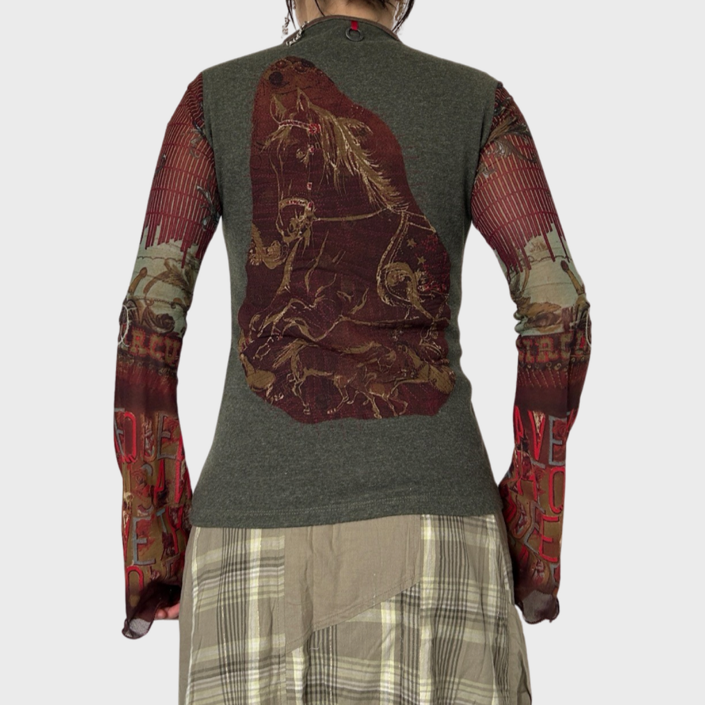 Save the Queen bi-material long sleeved top