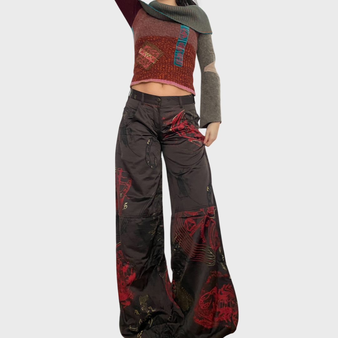 Roberto Cavalli horoscope wide leg trousers