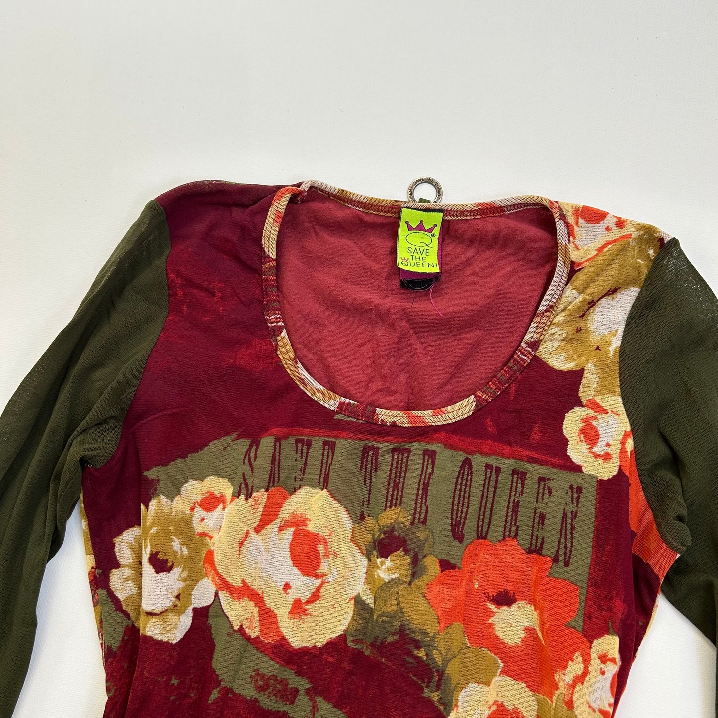 Save the Queen Graphic Mesh Top