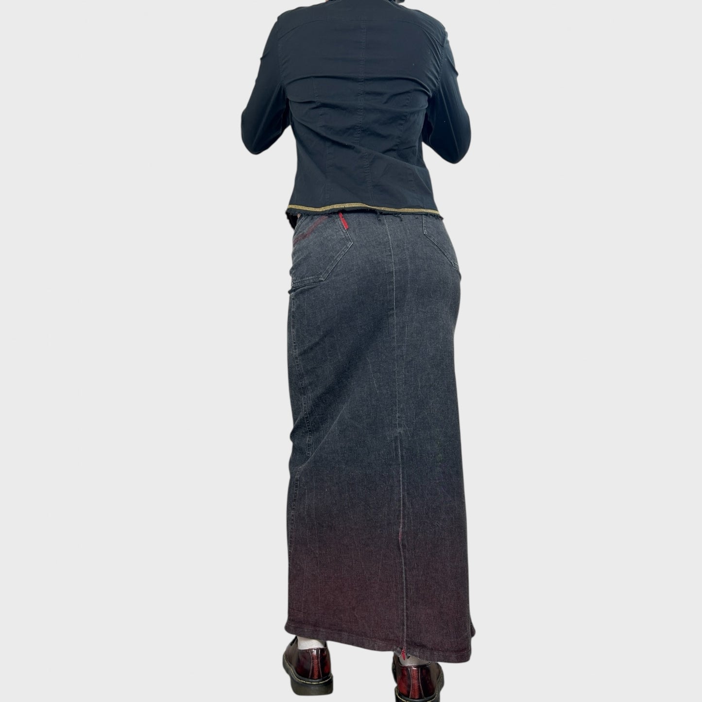 Cop Copine Grey Denim Maxi Skirt - XS/S