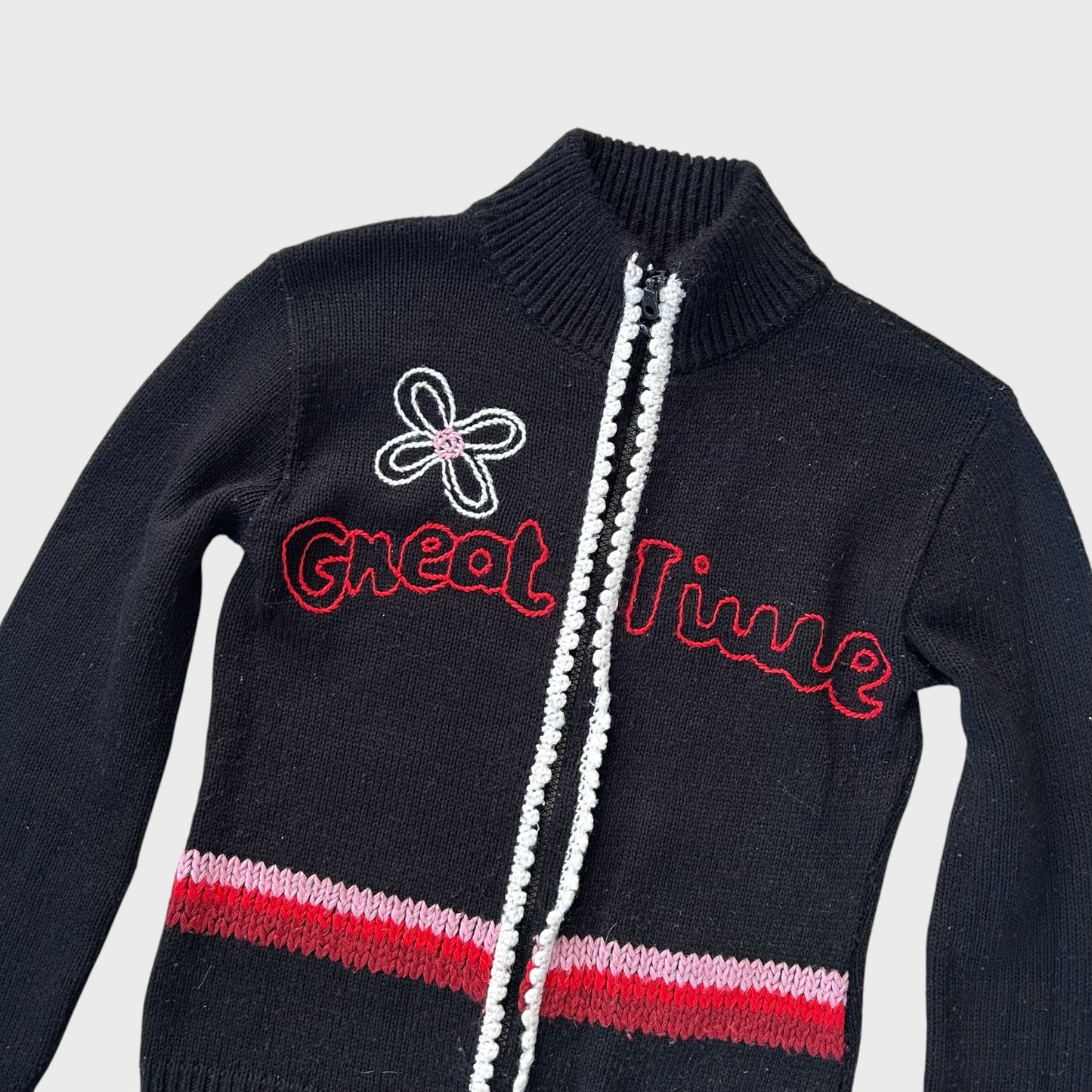 Vintage zip up knit jumper