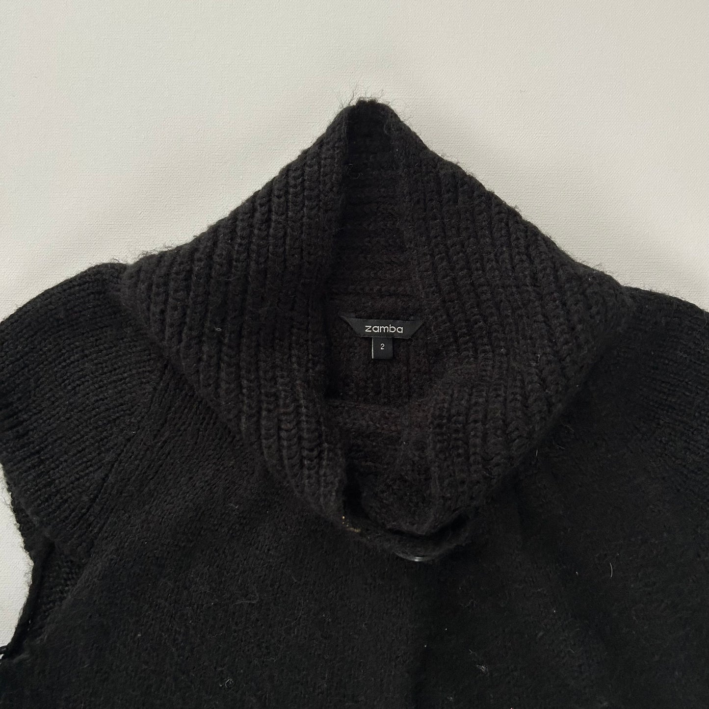 Black Button-Up Split Hem Jumper