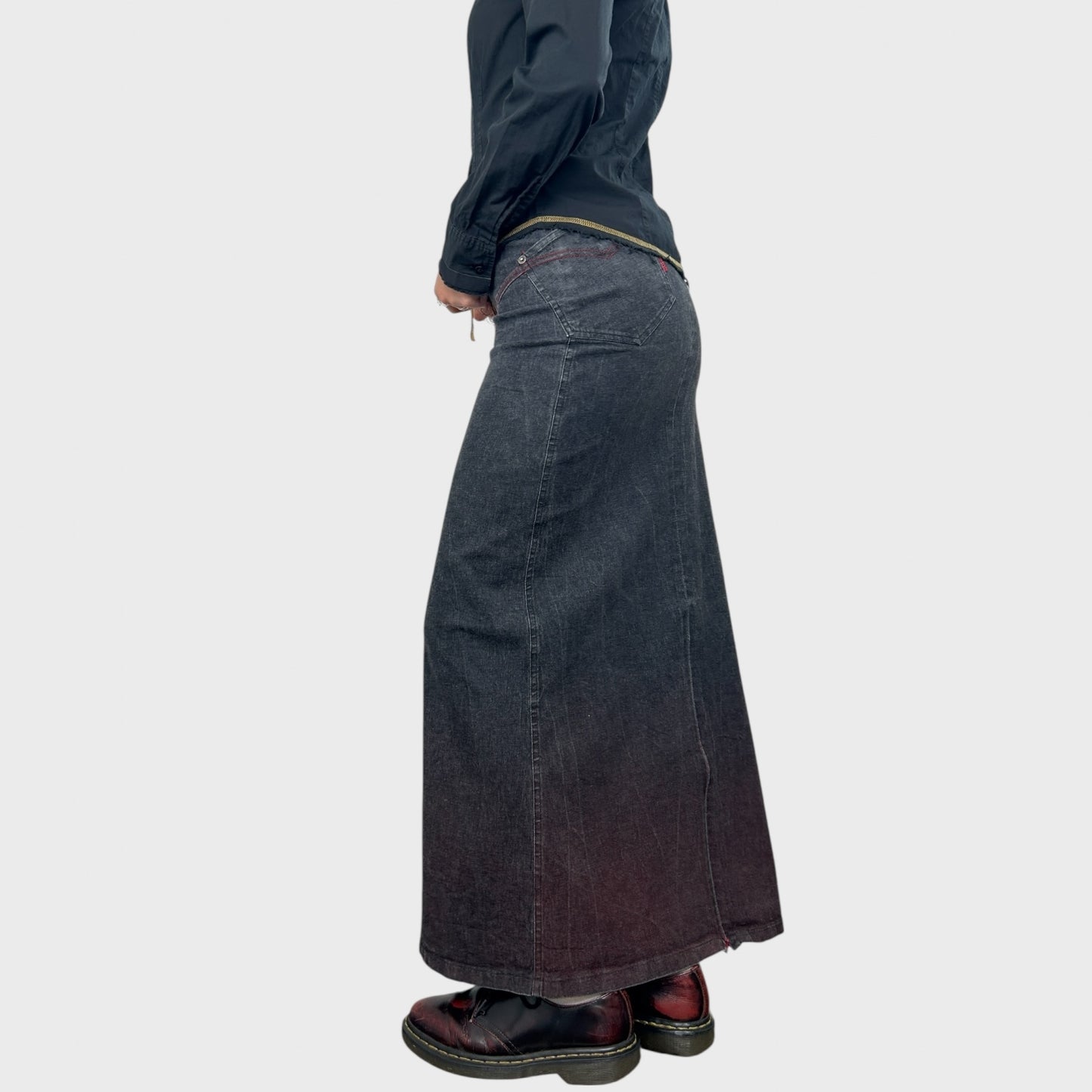 Cop Copine Grey Denim Maxi Skirt - XS/S