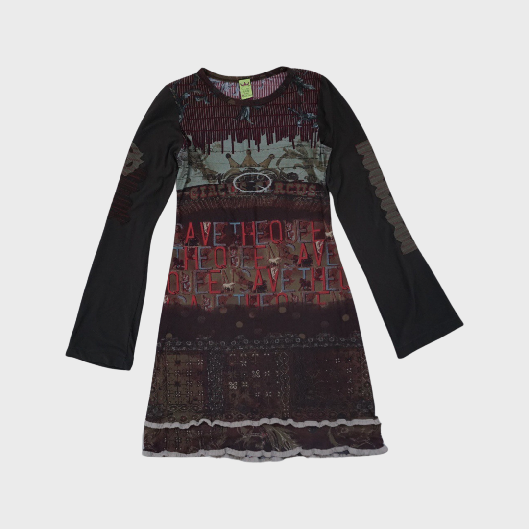 Save the queen long sleeve mini dress
