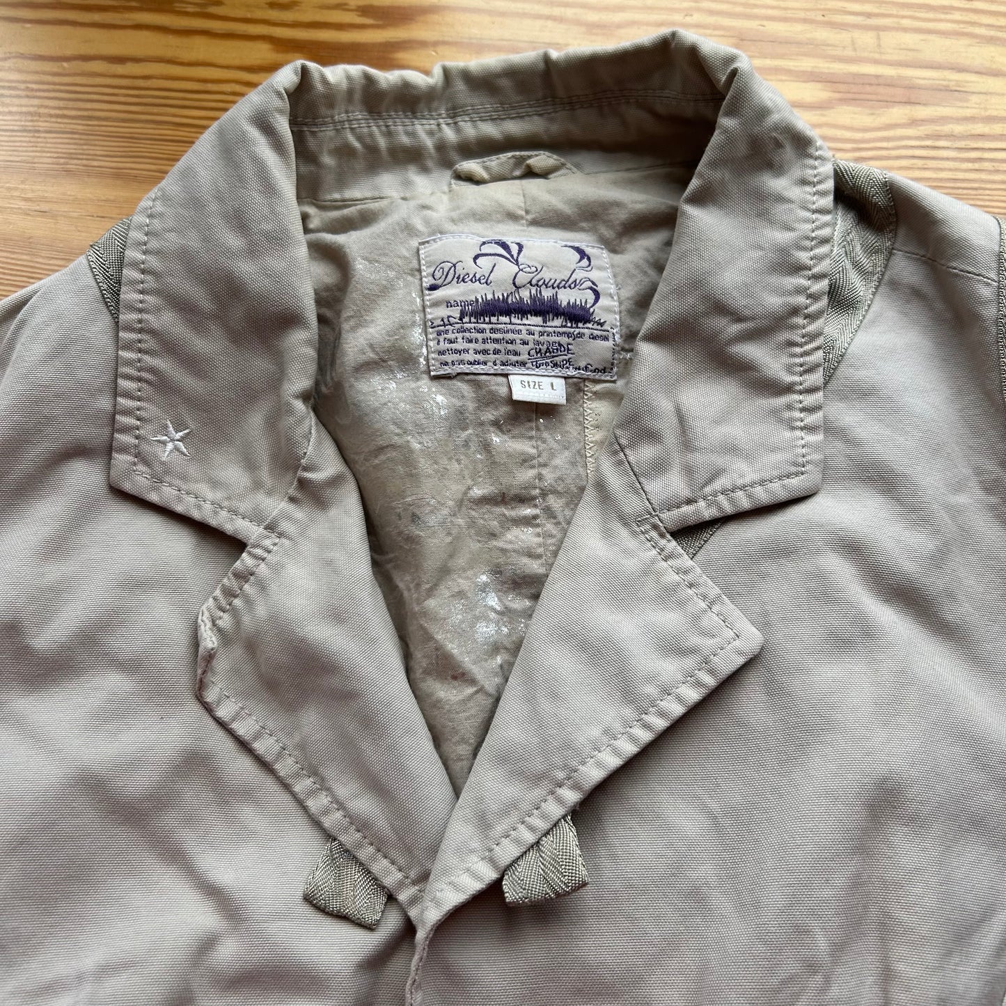 Diesel Beige Structured Button Jacket - L