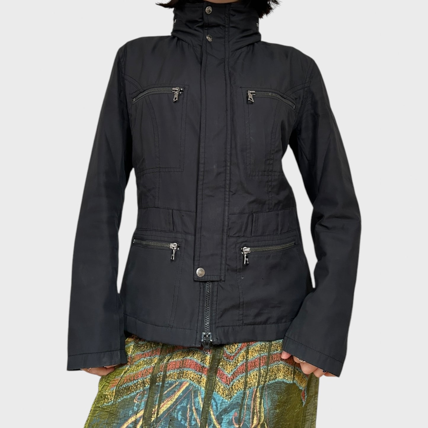 Black Vintage Prada Sport 2005 Technical Zip-Up Jacket