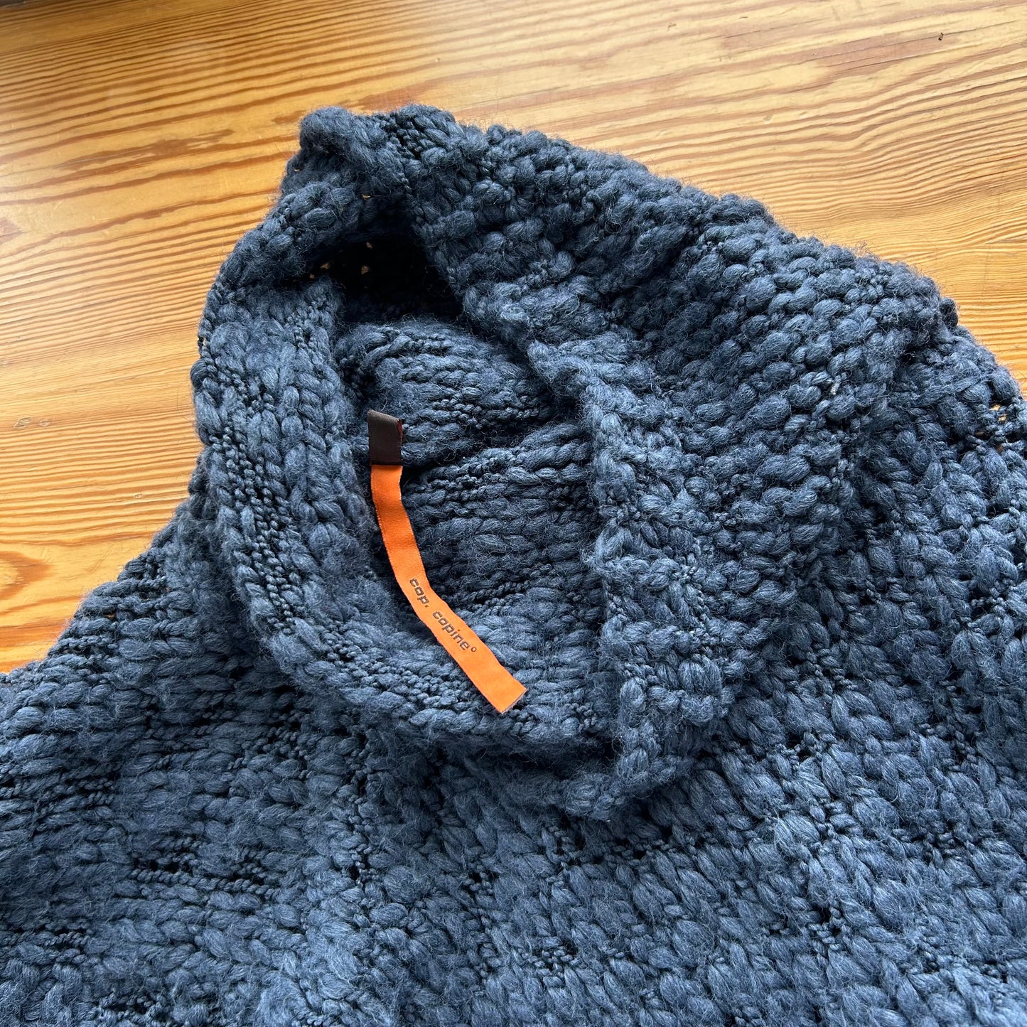 Cop Copine Blue Knit Poncho - S/M