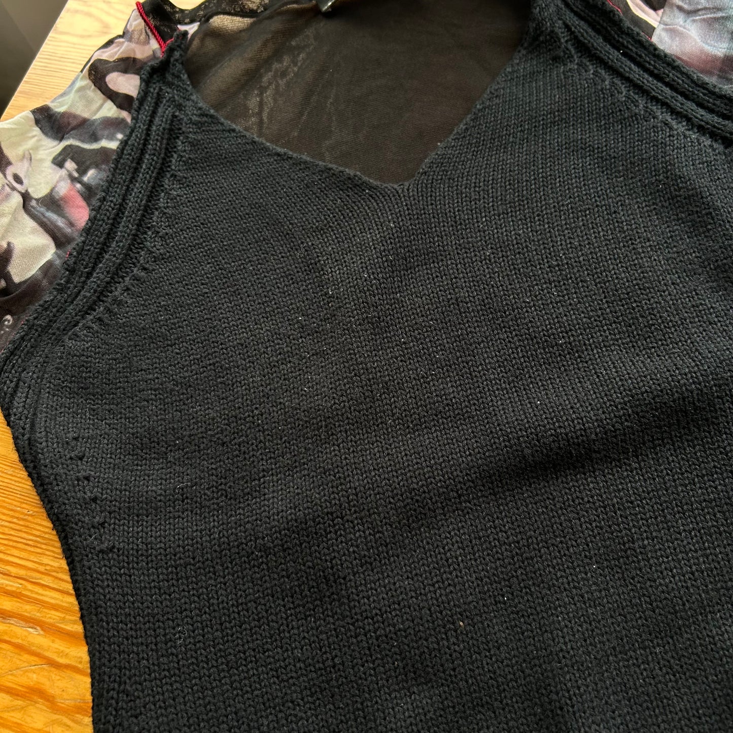 Cop Copine Bi-Material Knit Top - M