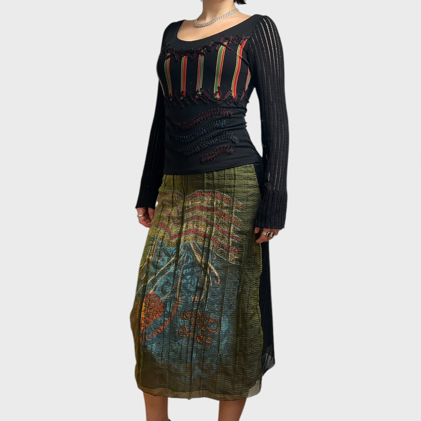 Vintage Save the Queen Graphic Midi Dress