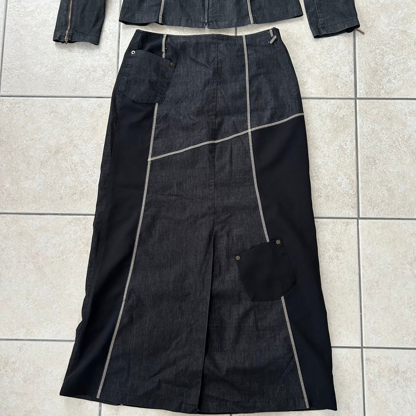 Vintage Two-Piece Set – Jacket & Maxi Skirt