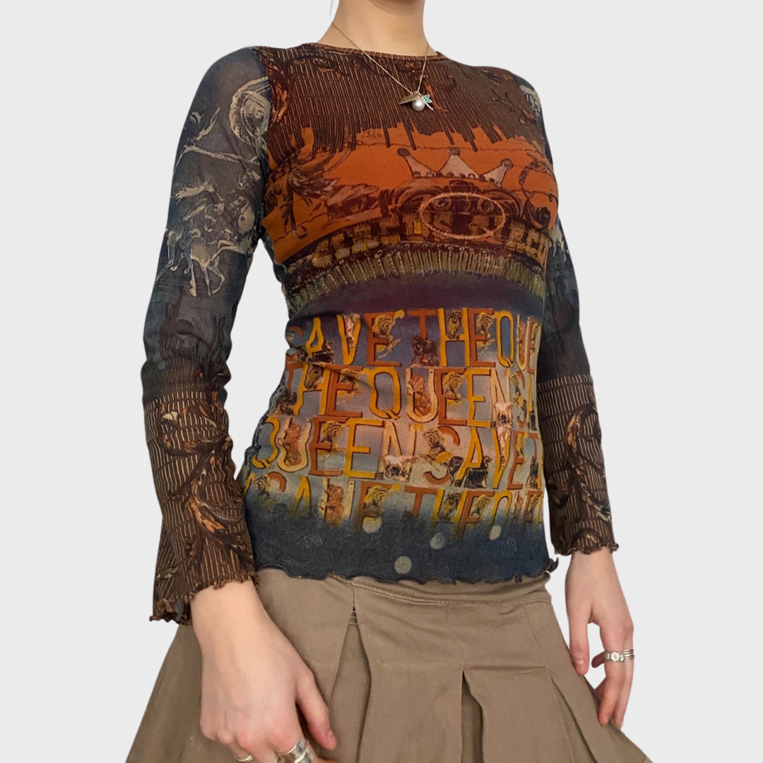 Save the Queen mesh top