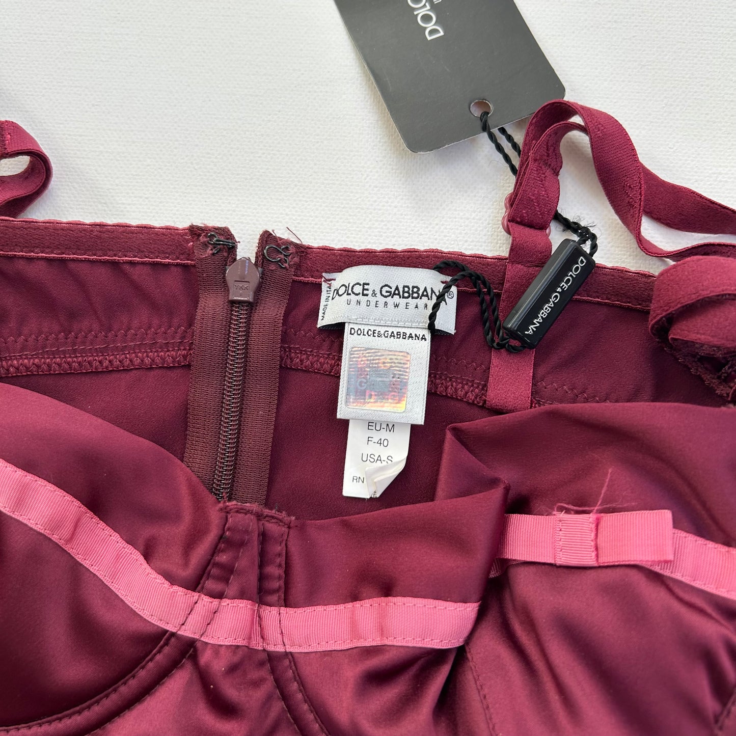 Dolce & Gabbana Burgundy Corset Top