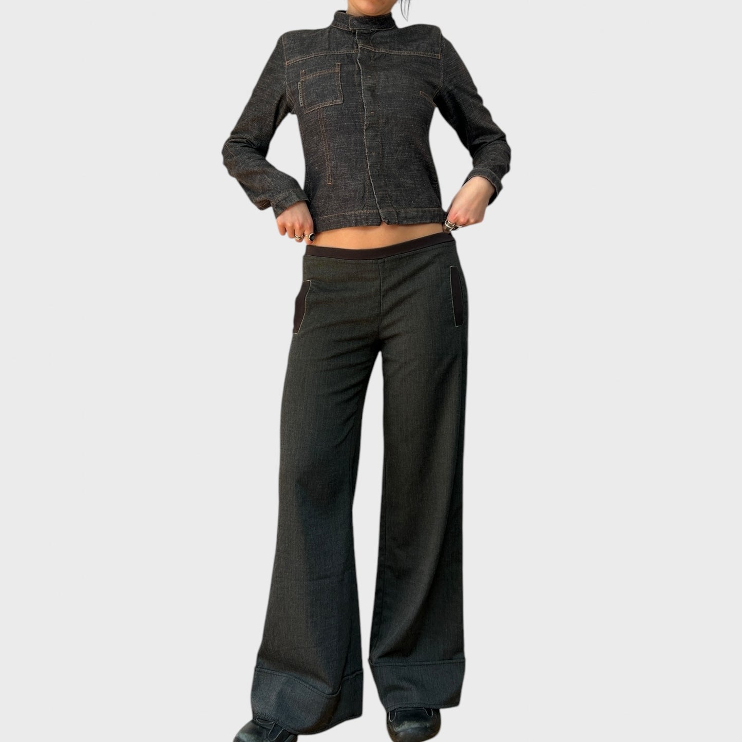 Cop Copine Grey Wide Leg Trousers