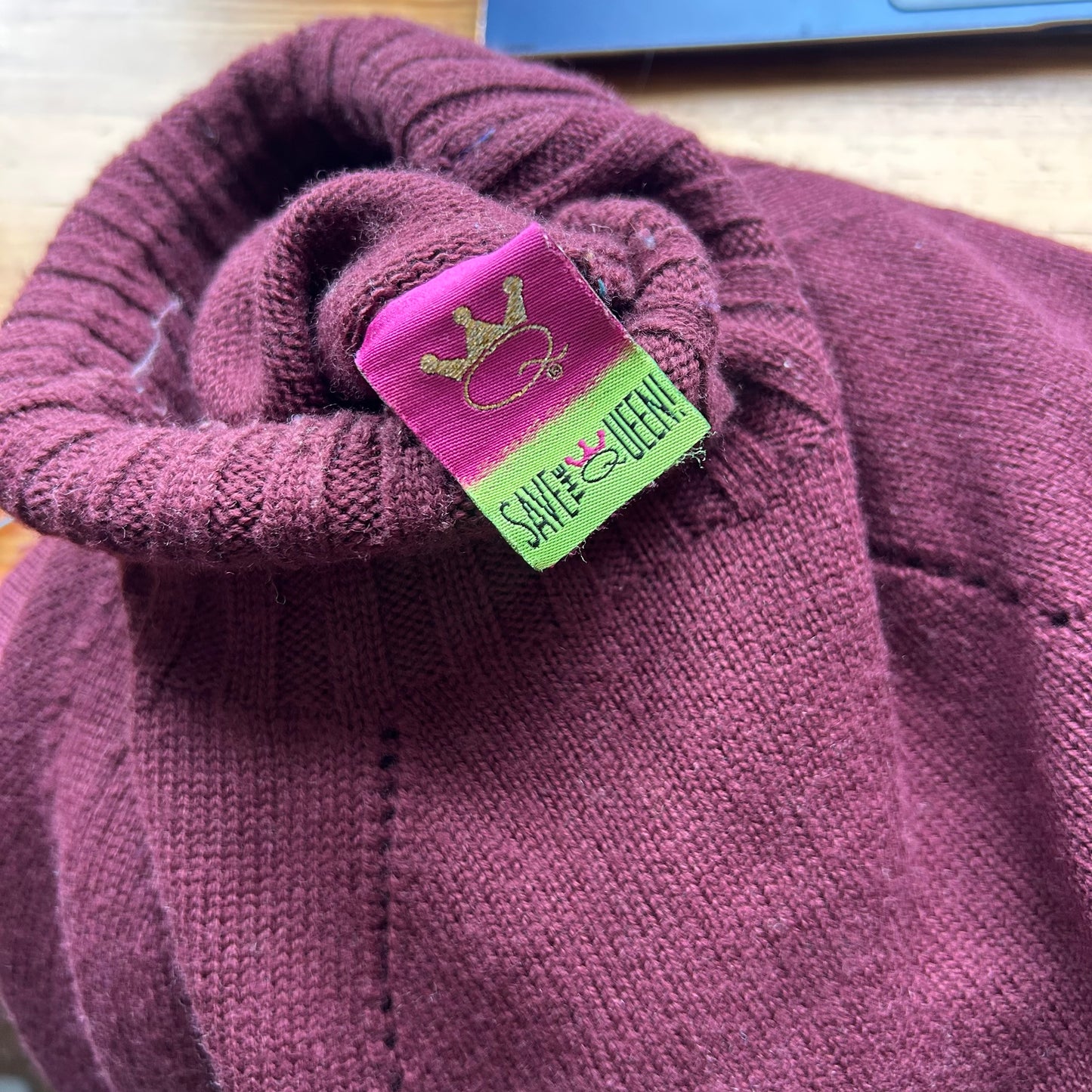 Save the Queen Wide Neck Knit Jumper - S